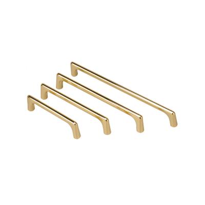 China Modern Zinc Alloy Furniture Handle Solid Gold Cabinet Pulls Drawer Knobs for sale