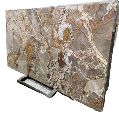 China Tundra Free Gray Gold Tundra Slab Foshan Marble Porcelain and Gray Color with Gold Marble for Home for sale