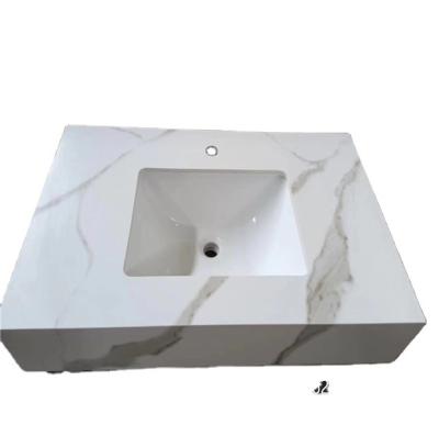 China Marble Convertible Tile Porcerlin Tabletop Vanity Top Foshan Ceramic Marble Top Marble Countertops for sale