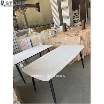 China Modern Dining Table And Home Furniture General Use Natural Stone Slab Dining Tables for sale