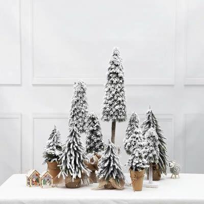 China 30Cm 40Cm 50Cm 60Cm Table Top Mini Artificial Christmas Tree With Small Fireproof And Eco-friendly Snow for sale