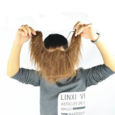 China Soft High Quality Long Black Funny Artificial Beard for sale