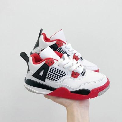 China New OEM Lightweight Kids Basketball Shoes 4s Chicago 4 Boy Girl Sneaker Infant Toddlers Shape To Baby Trainers Kids Shoes for sale