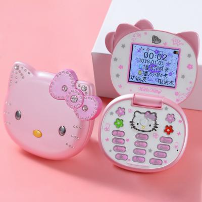 China Pink Children Mini Hello Kitty Dual SIM Card K688+ Dual Sim GSM Small Cute Girl Flip Phone for sale