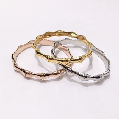 China Fashion Jewelry Accessories 316L Stainless Steel Bracelets Casual/Sporty Simple Bamboo Bangles For Women for sale