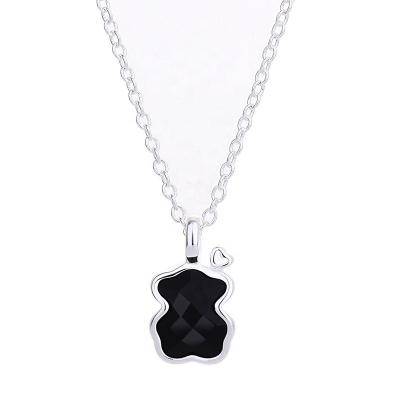 China Charm Pendant Black Cute Exquisite Cute Bear Designer Pendant Necklace For Women Jewelry for sale