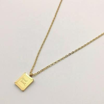 China INS FASHIONABLE Hot Selling 18K Gold Plated Good Luck Sign Custom Jewelry Stainless Steel Pendant Necklace for sale