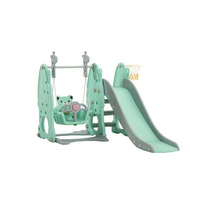 China Indoor Playground Slide Set PE Kids Swing Swing and Slide Set Wholesale Playground for sale