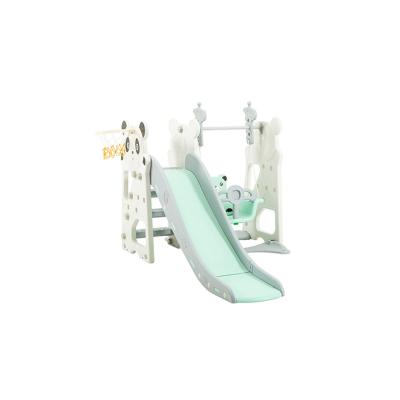 China PE Indoor Playground 3 in 1 Plastic Baby Swing and Slide Set for sale