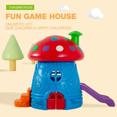 China Easily Collected Plastic Kids Play Mushroom House Indoor Playground Plastic Kids Castle Playhouse For Sale for sale