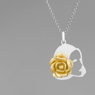 China TRENDY 925 Sterling Silver Rose Beauty Pendant Fashion Charms Silver Jewelry for sale