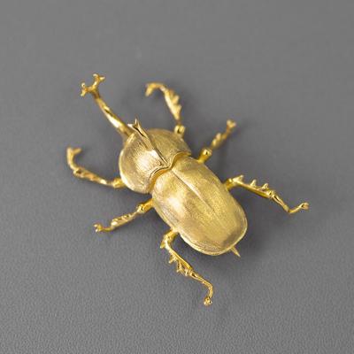 China Saint Seiya 925 Sterling Silver Allomyrina Dichotoma Beetle Brooch Pin for sale