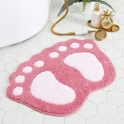 China Machine Washable Water Washable Comfort TPR Absorbent Non-Slip Bath Mat Bathroom Rug for sale