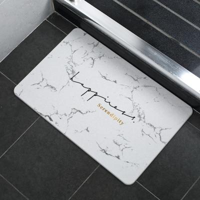 China Washable Diatomaceous Mud Floor Mat Anti Slip Bathroom Set Cover Water Absorb Diatomite Earth Bath Mat for sale