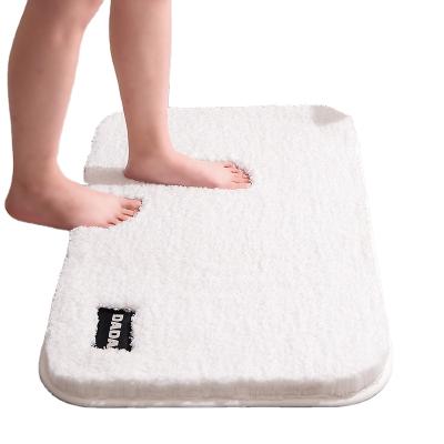 China Washable Flannel Bath Mat Microfiber Tufted Bathmat Washable Non-Slip Cover in Bathroom TPR Backing Polyester Mat for sale