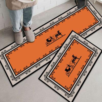 China 2 Pcs Runner Eco - Friendly Washable Cover One Set Eco - Friendly Anti Slip Kitchen Mat Easy Clean for sale