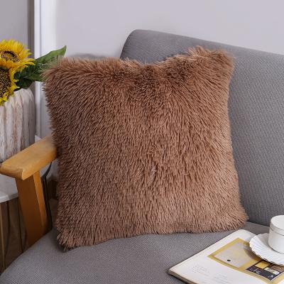 China Amazon PORTABLE Hot Sale Faux Fur Throw Blanket Fashion Faux Fur Pillows Wholesale Cushions Fur Cushion Case for sale