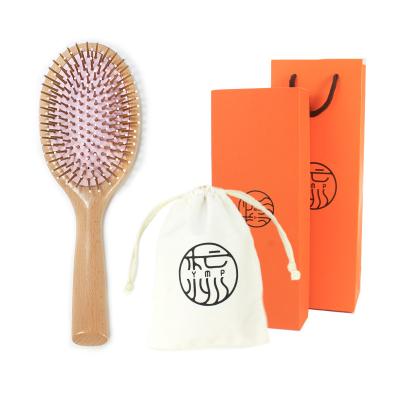 China Wholesale Natural Wooden Comb Paddle Hair Brush Healthy Detangling Massaging Scalp Hair Comb Wooden Hair Brush for sale