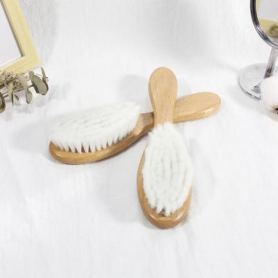 China All Baby Boar Hair Cozy Small Handle Wool Paddle Wooden Hair Brushes for sale