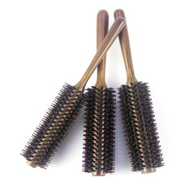 China All Logo Custom Nylon Boar Bristle Teeth Straighten Round Brush Styling Combs For Men for sale