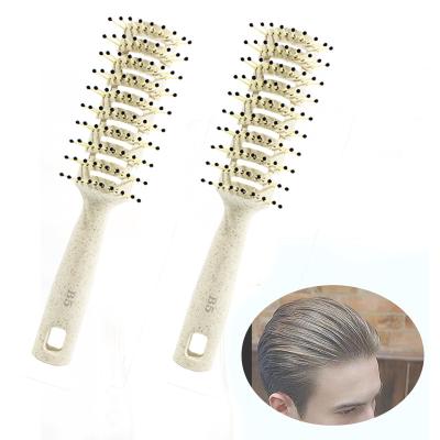 China For Home Use Factory Wholesale Ribs Paint Custom Logo Antistatic Salon Hair Comb Detangling Brush for sale