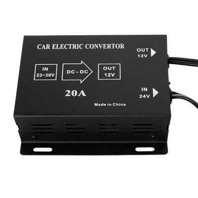 China Power Converter With DC 24V Cigarette Lighter Set 20A 198W DC To DC Step Down Buck Converter 12V Power Supply Module 12.1*11.3*4.1cm for sale