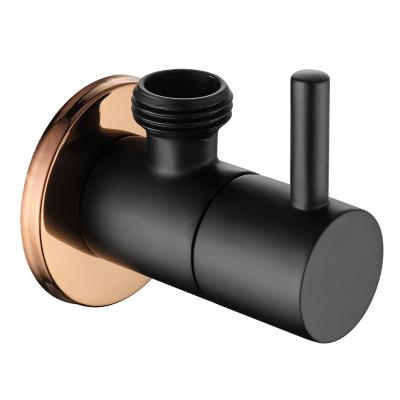 China Without diverter matte black and rose gold brass angle valve with one inlet and one outlet for sale