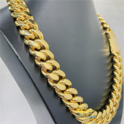 China Hip Hop Hip Hop Style Iced Out Lock Moissanite Diamond VVS Chain Stainless Steel Custom Miami Cuban Link Cuban Chain Necklace for sale