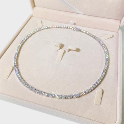 China Luxury Hiphop Solid 10K Gold 3.0mm Claw Set Si1/vs Natural Diamond Tennis Bracelet Necklace for sale