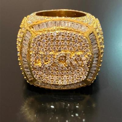 China Luxury Hiphop Jewelry Real Hiphop Silver Fully Iced Out Wand Moissanite Diamond Champion Men Rings from VVS for sale