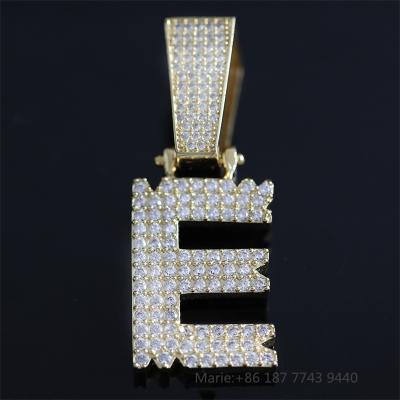 China CLASSIC Hot Sale Iced Out Charm A-Z Letter Pendant S925 With Moissanite Alphubet Pendant for sale