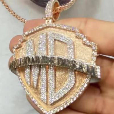 China Hiphop Hip Hop Jewelry 925 Sterling Silver Gold Plated VVS Moissanite Custom Silver Pendants For Necklace for sale