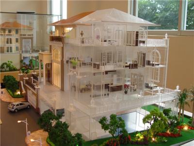 China Miniature scale model villa with interior furniture , handmade architectural model making factory for sale