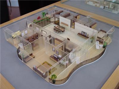 China Home layout interior scale 3d model of residential with furniture and lighting for sale