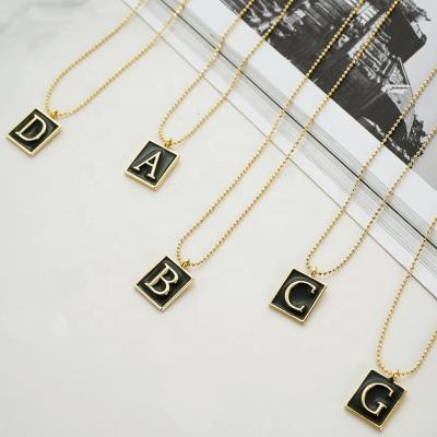 China Fashion 26 Letter Necklace Simple Personality Oil Drip Light Luxury Necklace for sale