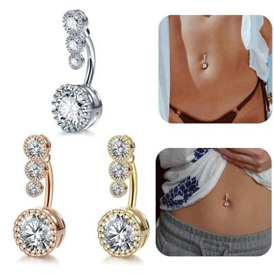 China FASHIONABLE Barbell 3 Surgical Steel Jewelry Buyer Piercing Ring Sexy Dangling Belly Ring Crystal Belly Piercing Woman Navel Body 14G for sale