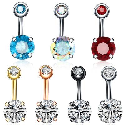 China FASHION Steel Crystal Navel Ring Bar Barbell Dangle Body Piercing Belly Button Rings Men Women Body Jewelry Nombril Ombligo for sale