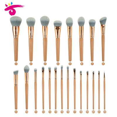 China Angular Blush Crystal Fiber Copper Ferrule Makeup 22pcs Micro Brush Set Cosmetics Makeup Brush for sale