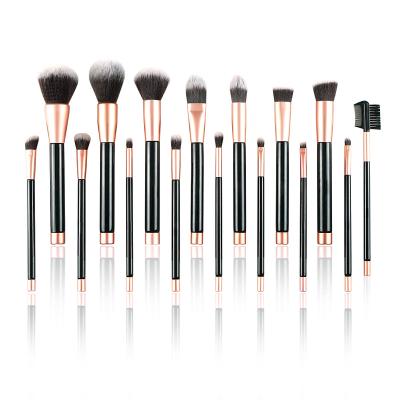 China Angular Blush Black 16pcs Makeup Brush Set Cosmetic Wooden Handle Brush Set Brush Set for sale