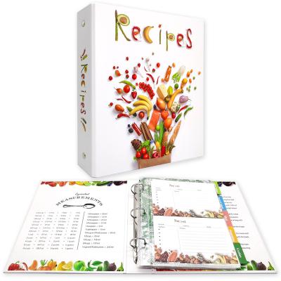 China Wholesale Seasoning Design 3 Ring Large Protector 4x6 Cards Recipe Book Binding or Spot Customization 8.5*9.5*2 inch for sale