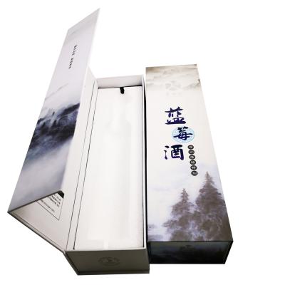 China Handmade Custom Luxury Packaging Gift Champagne Wine Alcohol Bottle Gift Boxes Glass Cardboard Red Wine Box Paper Packaging for sale