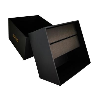 China Custom Logo Luxury Packaging Flap Paper Handmade Packaging Matte Black Corrugated Shipping Boxes for sale