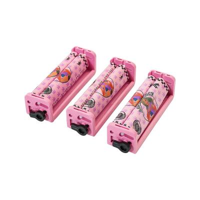 China Pink Cute Women Girls 78/110mm Rolling Machine Portable Tobacco Cigarette Hand Smoking Roller Accessories Women for sale