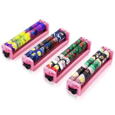 China Lady Cigarette Maker 78MM Plastic Tobacco Accessories 110MM Cute Pink Rolling Machine Portable Hand Smoking Roller for sale