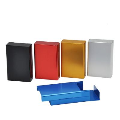 China Minimalist Fashion Accessories Tobacco Holder Pocket Slim Box Aluminum Cigar Smoking Push-Pull Storage for sale