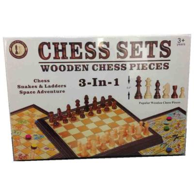 China Chess Game Space Adventure Chess 3 in 1 Wooden Chess Set for 2 Players for sale