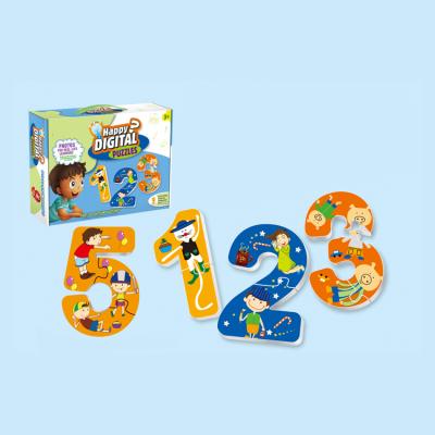 China Educational Cartoon Toy Happy Kids Cognitive Toys Digital Paper Puzzle for sale