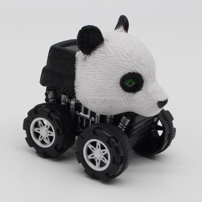 China Toy Small Cute Animal Catapult Eco-friendly Material Plastic Car Panda Toys for sale