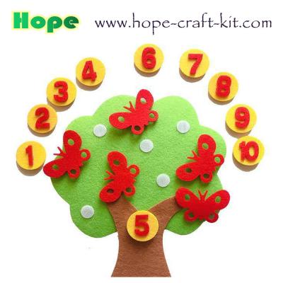 China Felt DIY Material Kids Toddler Children Numbers Education Kits Teaching Aids digits Felt Fruit Vegetables OEM ODM for sale