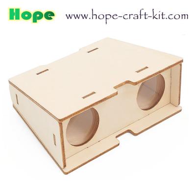 China Kids Scientific DIY BInoculars Toys Natural Wooden Color Telescopes Easy Assembly for STEM Optical Education OEM ODM à venda